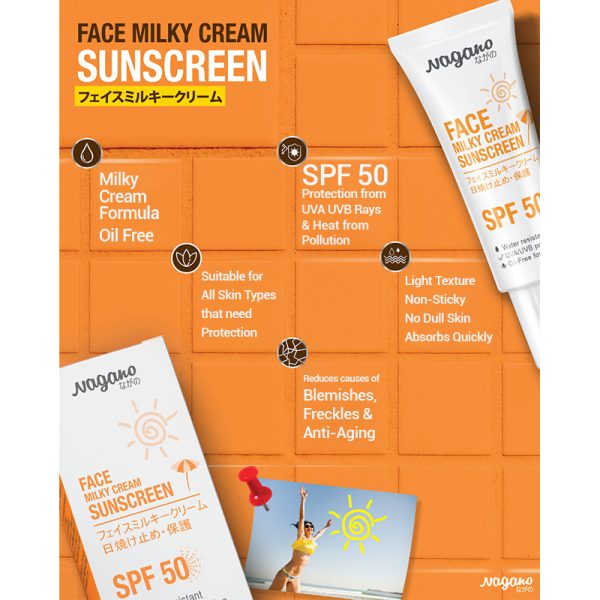 Nagano 1002 Face Milky Cream Sunscreen - Image 3