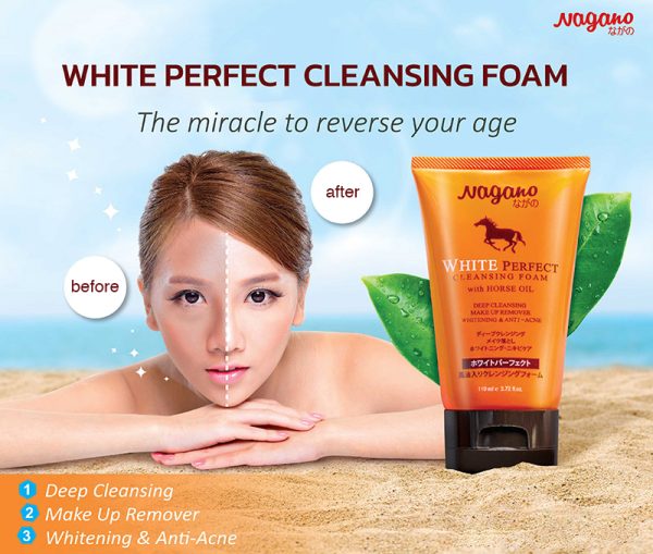 (2+1) Nagano 1047 White Perfect Cleansing Foam - Image 4