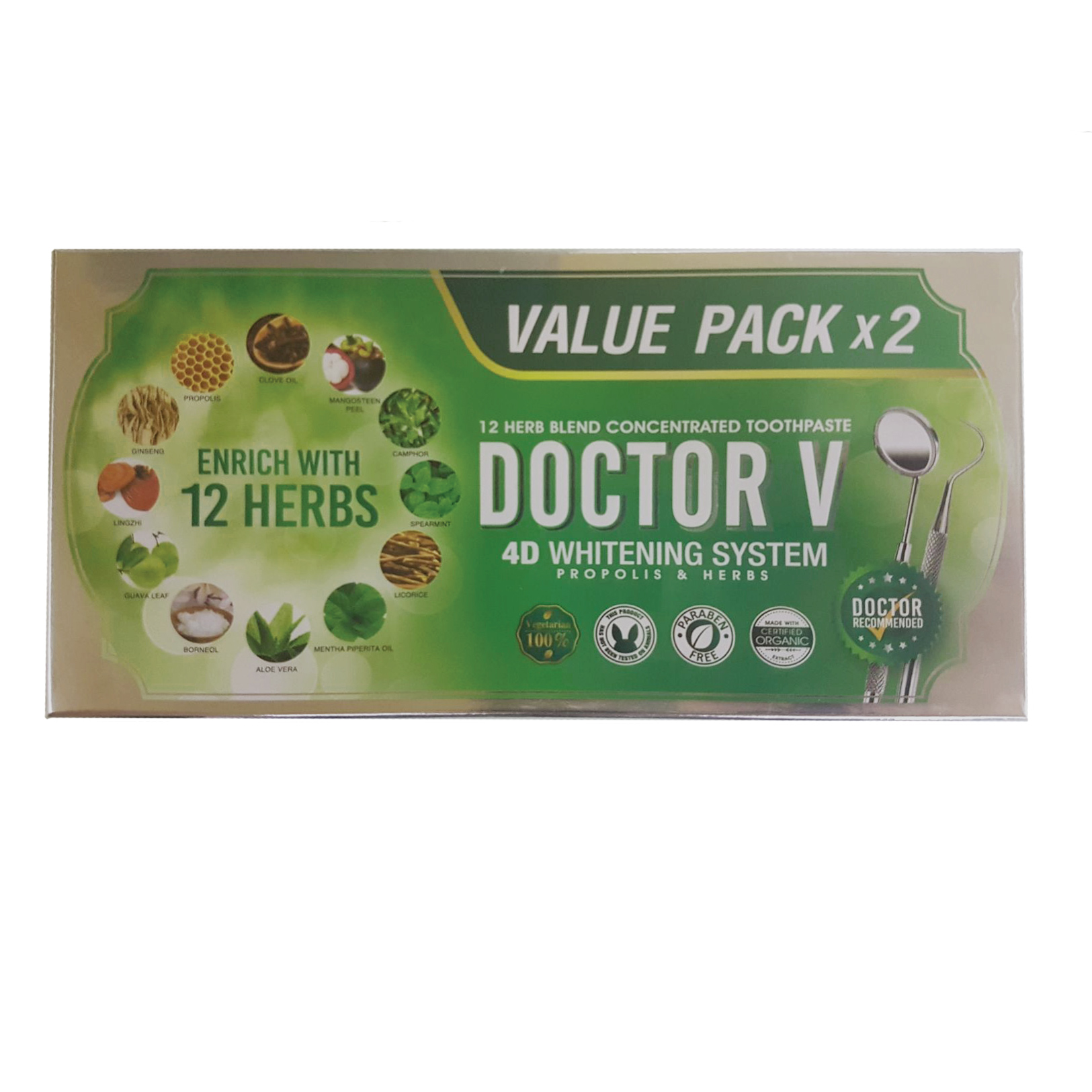 Doctor V 02 Herbal Toothpaste (Twin Pack) - Image 2